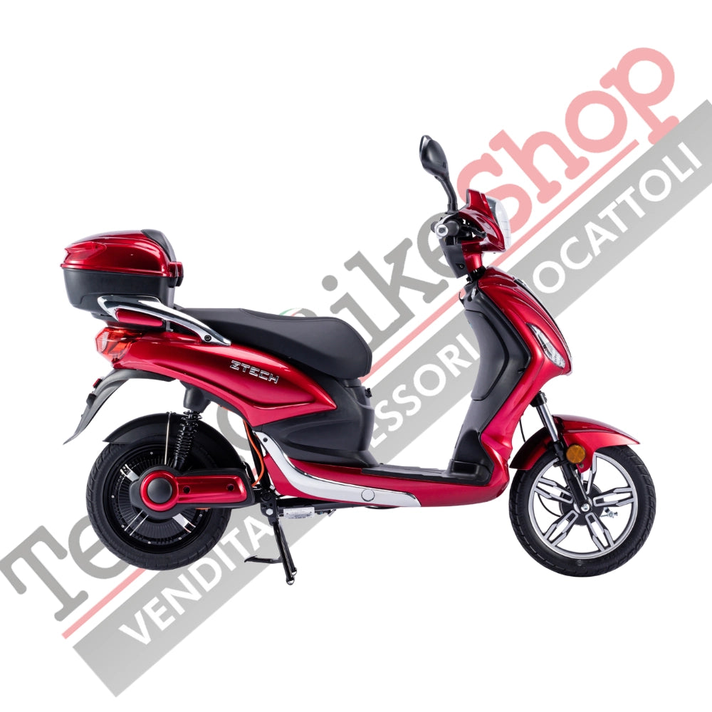 Bicicletta Elettrica Scooter Z-TECH ZT-09-TA NEW 250W 12 Ah 48V Batteria Piombo-Rosso