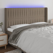 Testiera a LED-Testata con LED Tortora 183x16x118/128 cm in Tessuto 609172