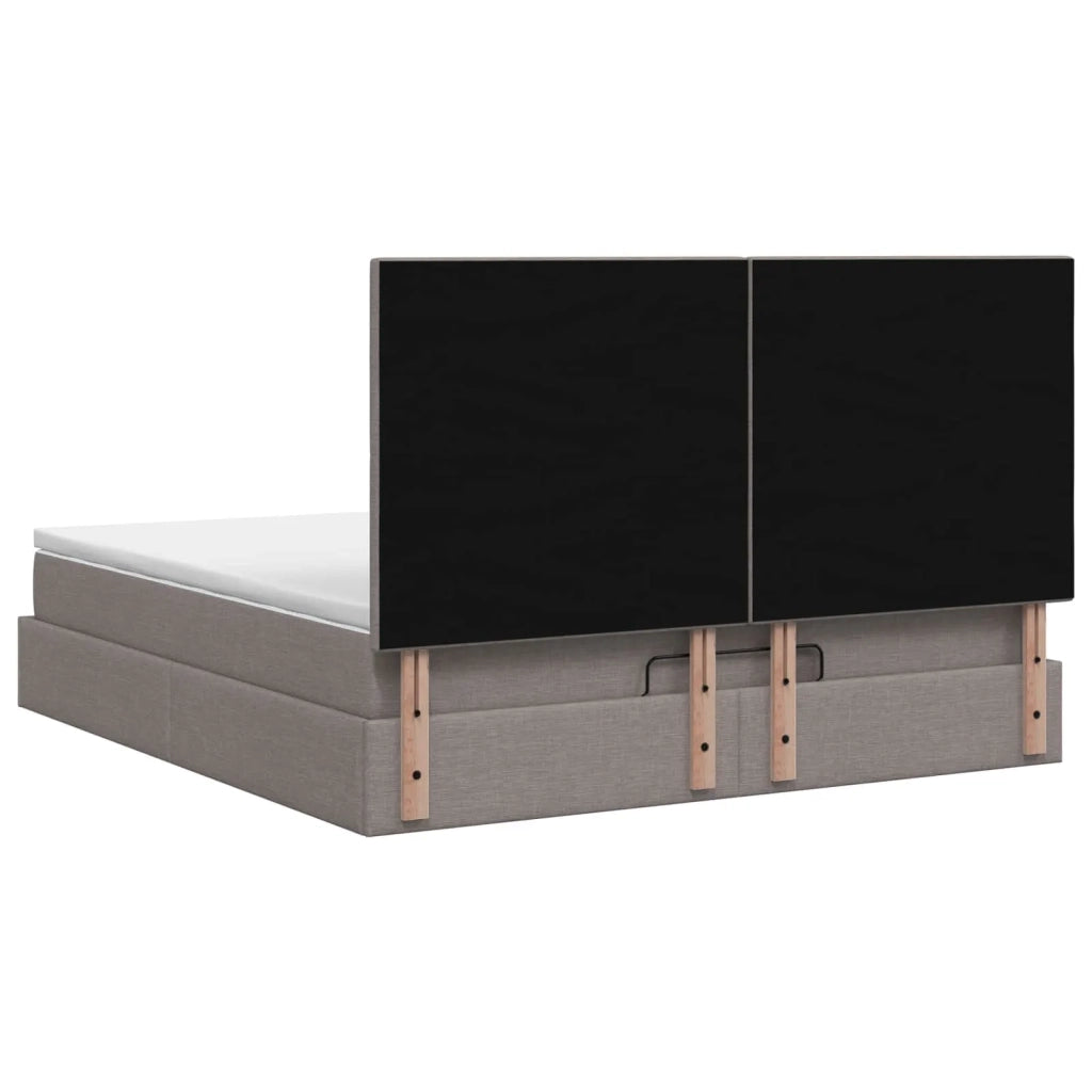 Letto Ottomano con Materasso e LED Tortora 140 x 200 cm Tessuto 3458163