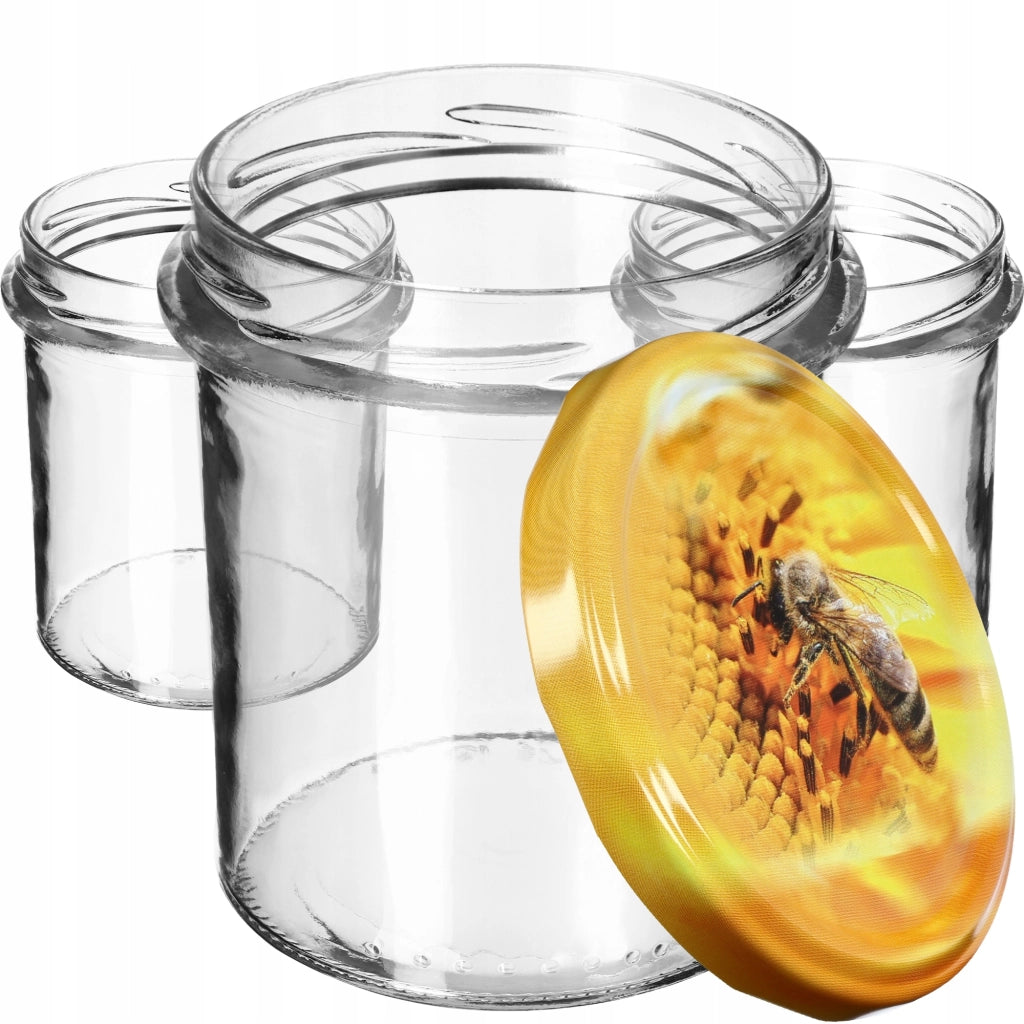 Barattoli di vetro KADAX Avila 350ml 50pz 82mm + coperchio "Ape"