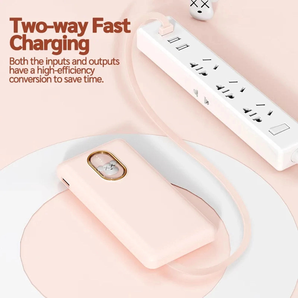Trade Shop - Power Bank Caricabatterie Portatile Da 12000mah 5v/2.1a Con 4 Cavi Ricarica Q-dc388 -
