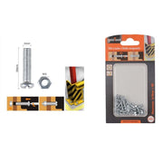 Trade Shop - Set 42pz Viti Vite Testa A Croce Tonda 3 X 10mm Con Dadi Dado Esagonale M3 90951 -