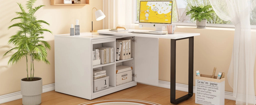 Scrivania pieghevole multifunzionale con letto e 2 vani aperti, per ufficio e camera, bianco, 216 × 116 × 79 cm