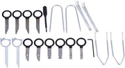 Kit di rimozione chiave in acciaio di carbonio da 20 pezzi per la maggior parte delle auto radio audio e stereo display CD Zavorrante + Nero