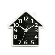 Orologio da Parete a Forma di Casa 22x21 cm Design Moderno Bianco e Nero con Numeri Grandi Decorativo per Soggiorno Cucina Cameretta e Ingresso Nero