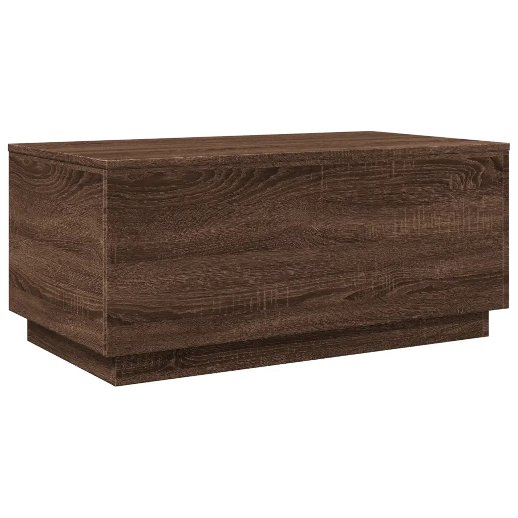 Tavolino da salotto | Tavolino da caff¨¨ | Tavolino da Soggiorno con Luci LED Rovere Marrone 90x50x40 cm
