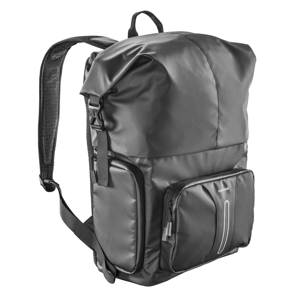 Mantona zaino fotografico corriere per fotocamera SLR DSLR in materiale impermeabile, con accesso rapido, zaino corriere con chiusura per arrotolamento 22444 Nero 480mm