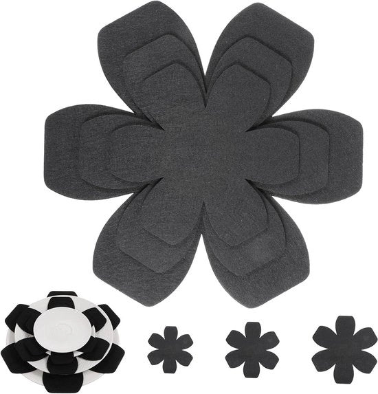 Set di separazione per pentole 6 pezzi con copri pentola in velluto | Mattonelle antiscivolo per cucina | Ideale per contenitore per pentole | 3 misure