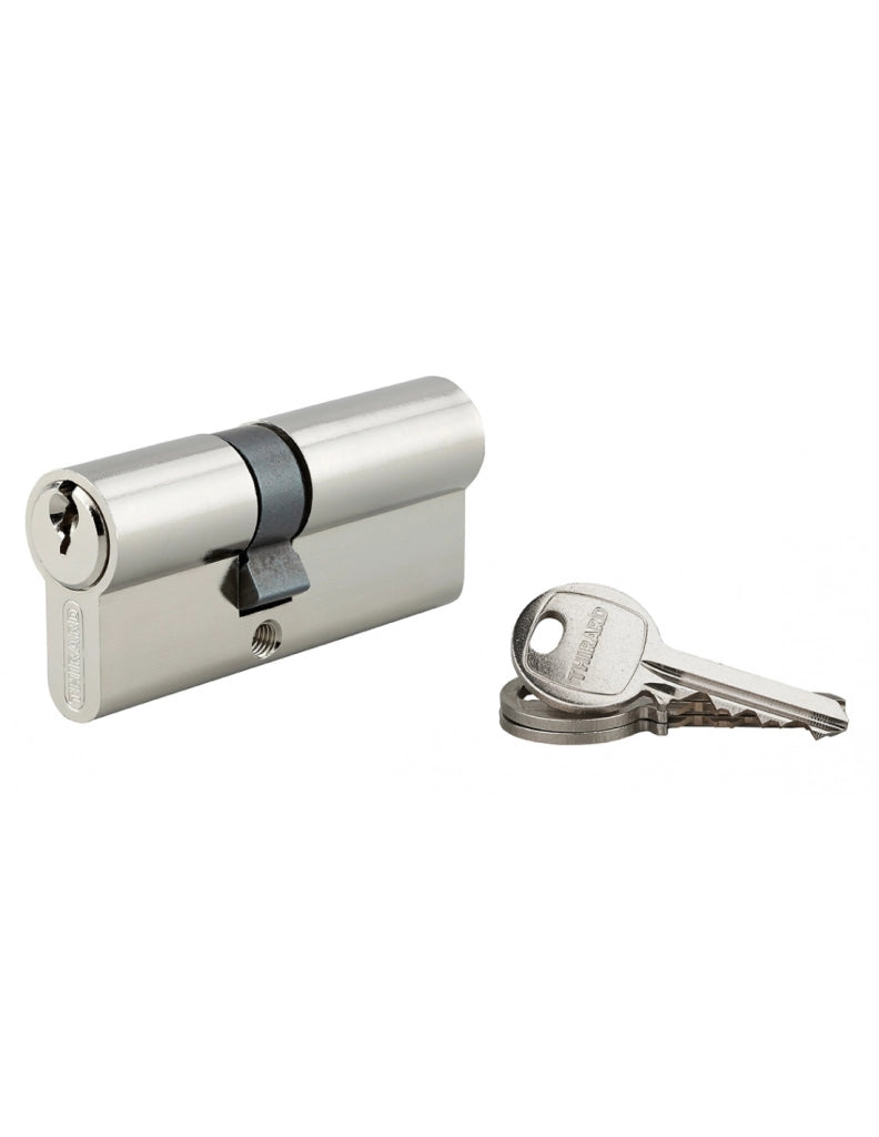 Cilindro europeo SA 30 x 40 mm nichelato, 3 chiavi con vite di 45 mm – THIRARD