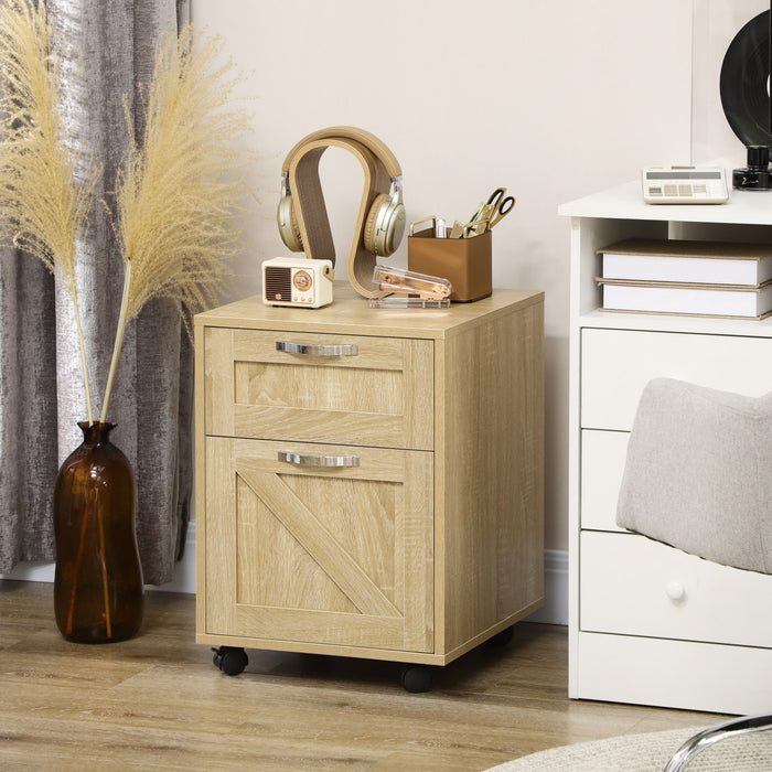 Cassettiera Portadocumenti da Ufficio 39x42x56 cm in Truciolato Legno Naturale