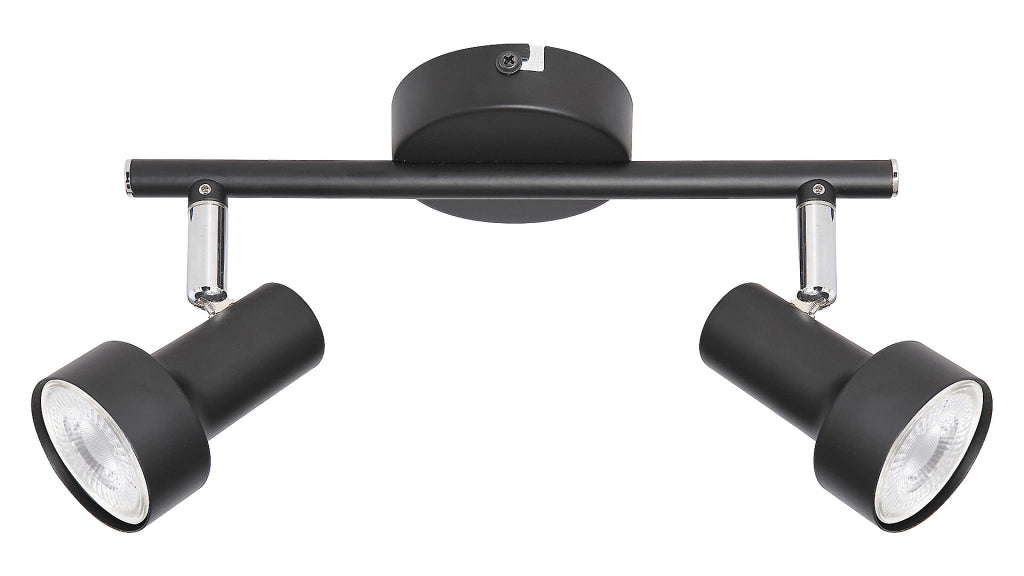 Faretto parete/soffitto nero GU10 2 luci Rabalux Konrad 5323