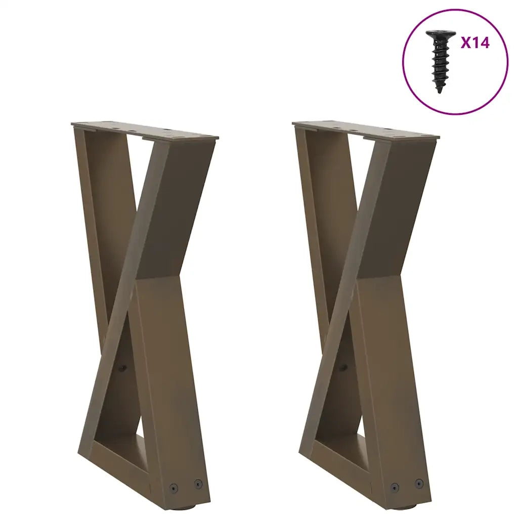 Gambe per Tavolino da CaffÃ¨ 2 pz in Acciaio Naturale 38x(42-43,3) cm Acciaio