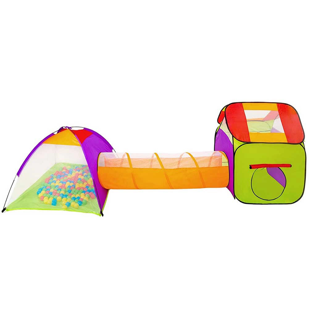Tenda Igloo Bambini con 200 Palline e Tunnel Pieghevole Giochi Interni ed Esterni