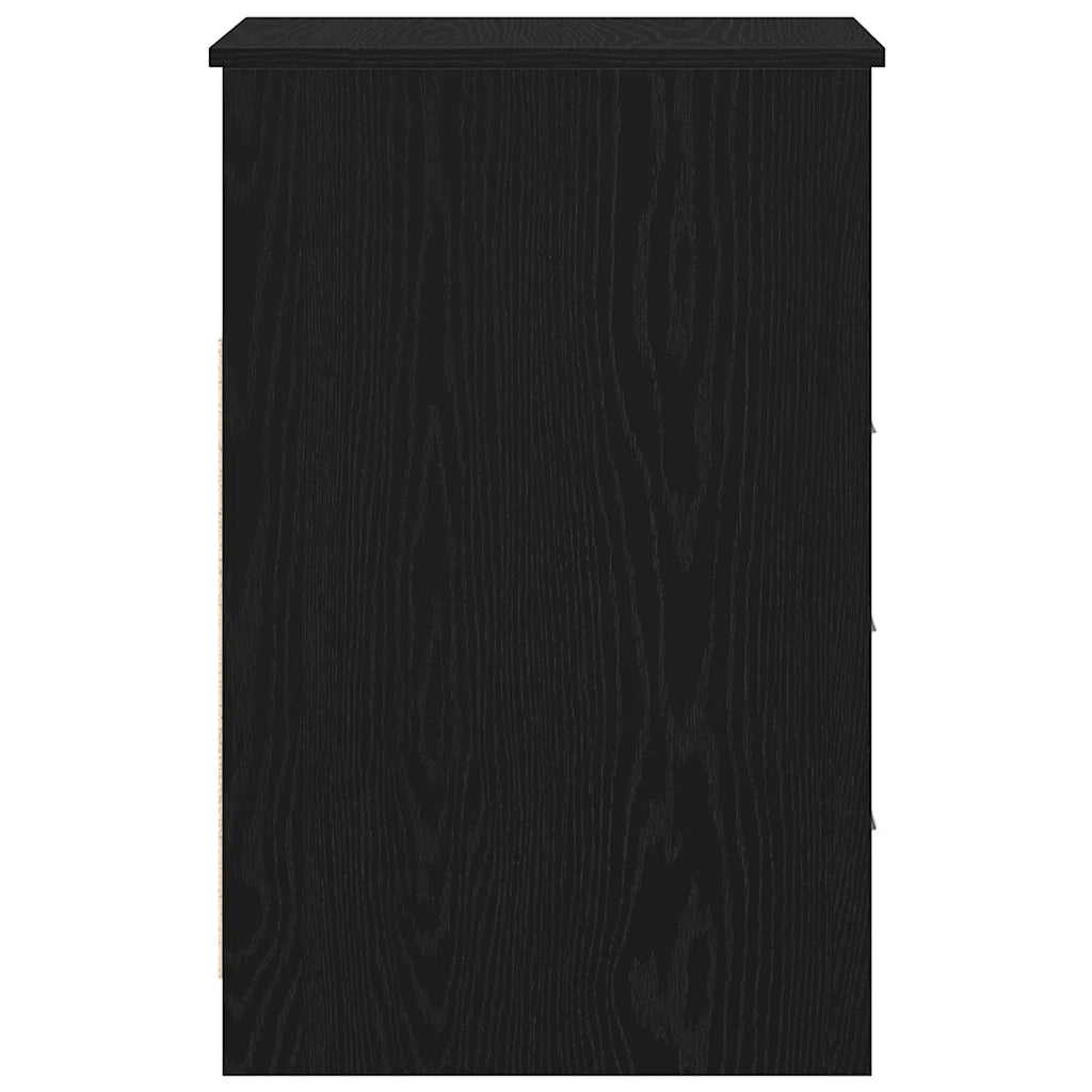 Cassettiera Rovere Nero 40x50x76 cm in Legno Multistrato