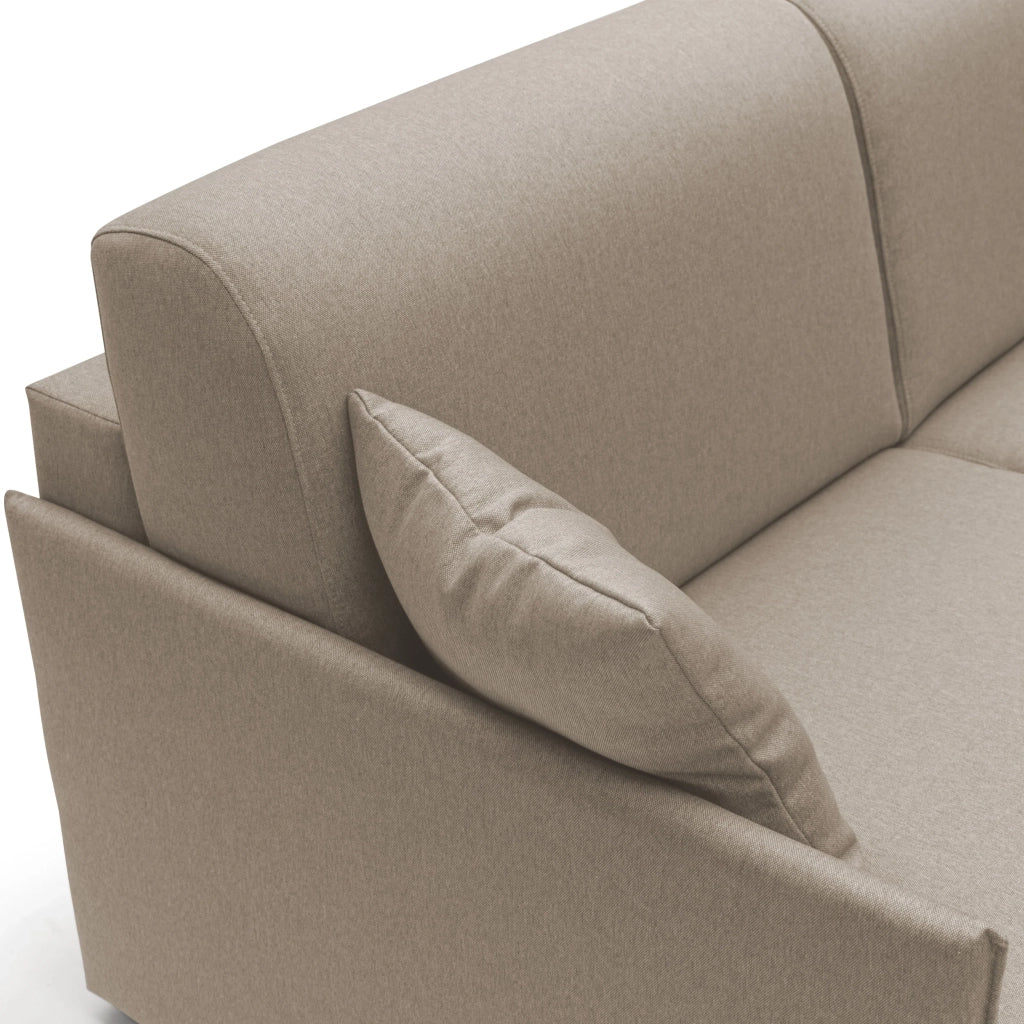Evans Divano letto matrimoniale in tessuto impermeabile T13 169 cm (mat. 140x197) beige