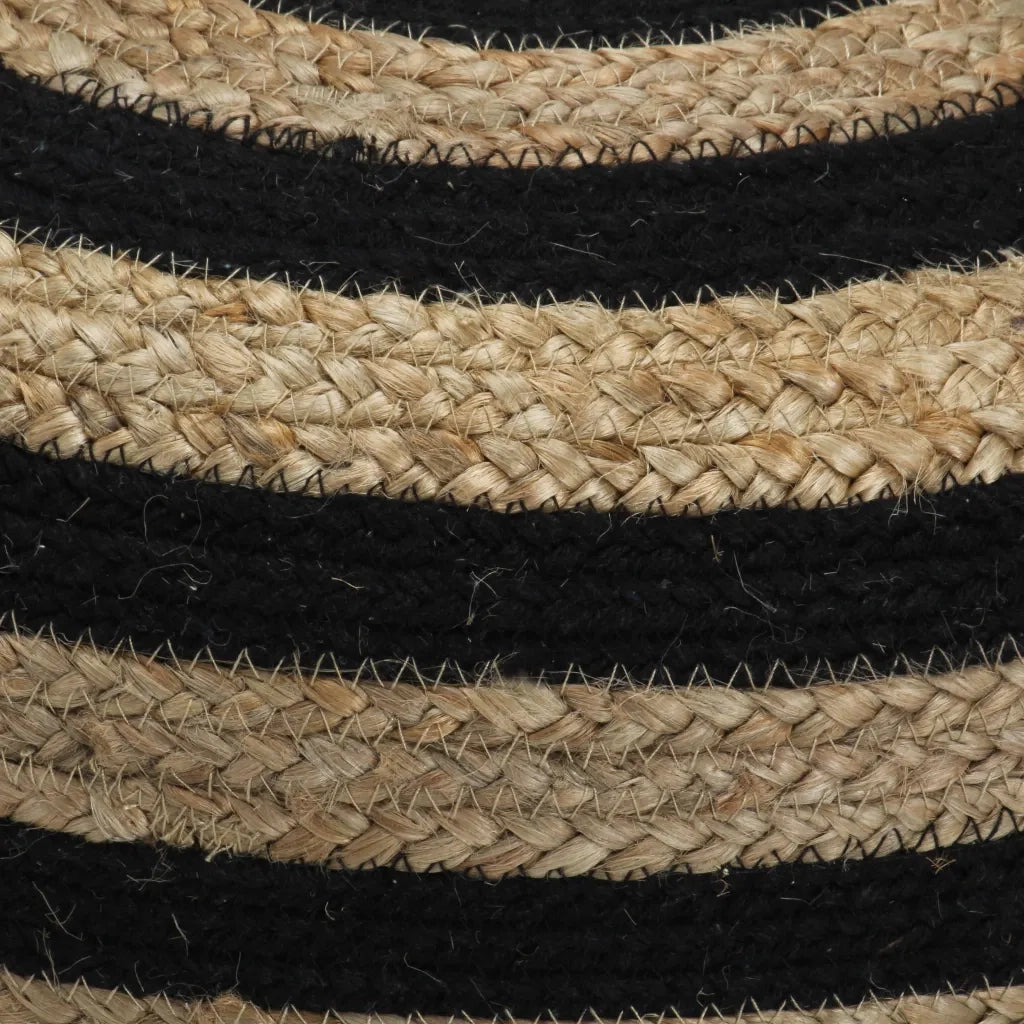 Pouf Lavorato a Mano Nero 40x45 cm in Juta 248076