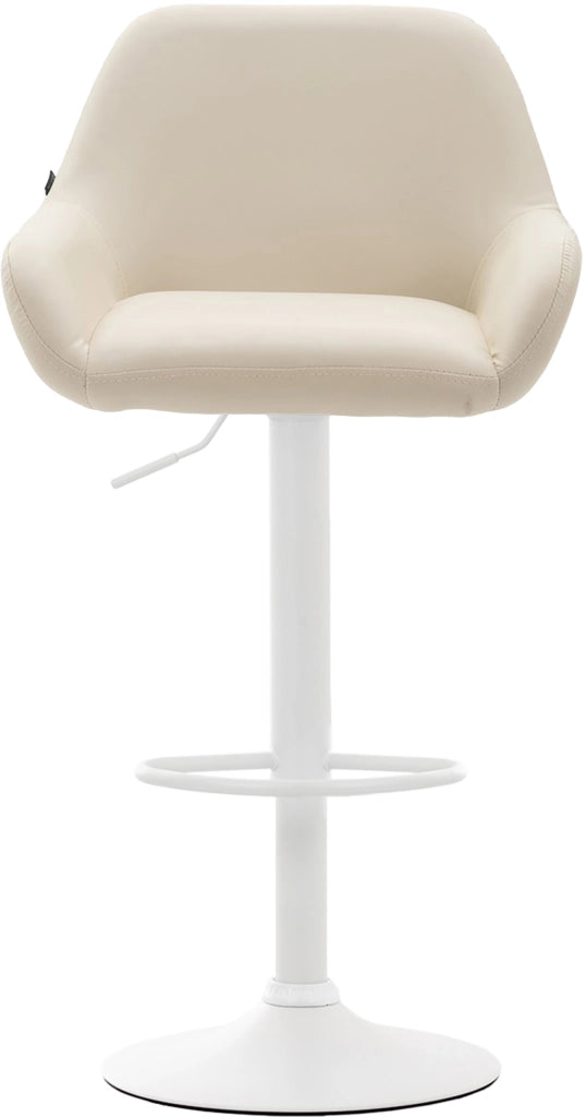 Sgabello Braga in similpelle crema,bianco