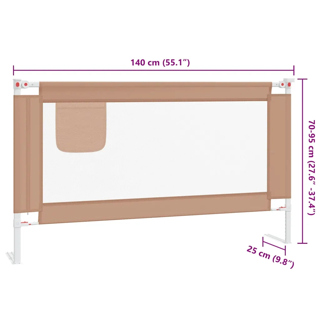 Sponda Letto di Sicurezza per Bambini Talpa 140x25cm in Tessuto 10219