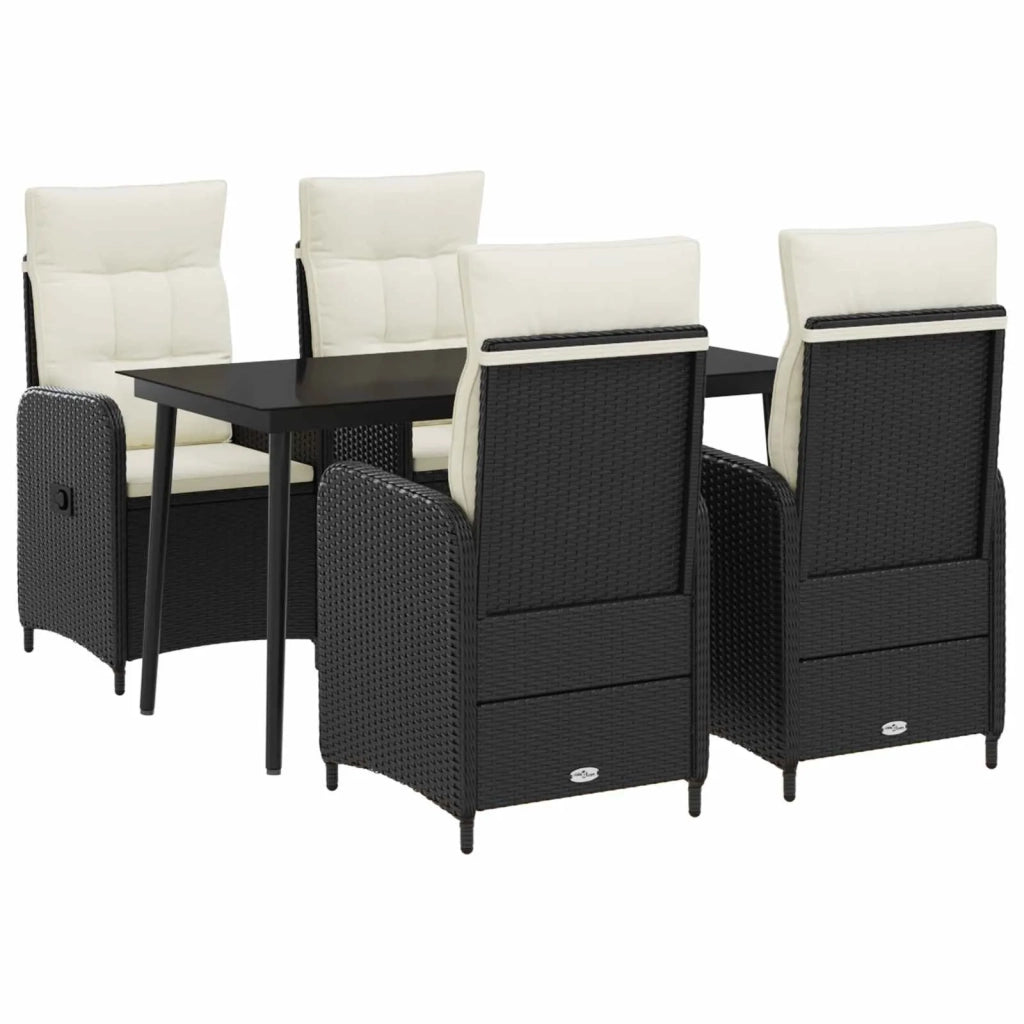 Set Tavolo da Salotto 5 pz Nero e Bianco Crema 3422456