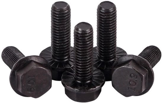 Viti a 5x8 mm in acciaio gelegeato, a dente completo, 10 pezzi, alta resistenza al trazione, viti a flangia