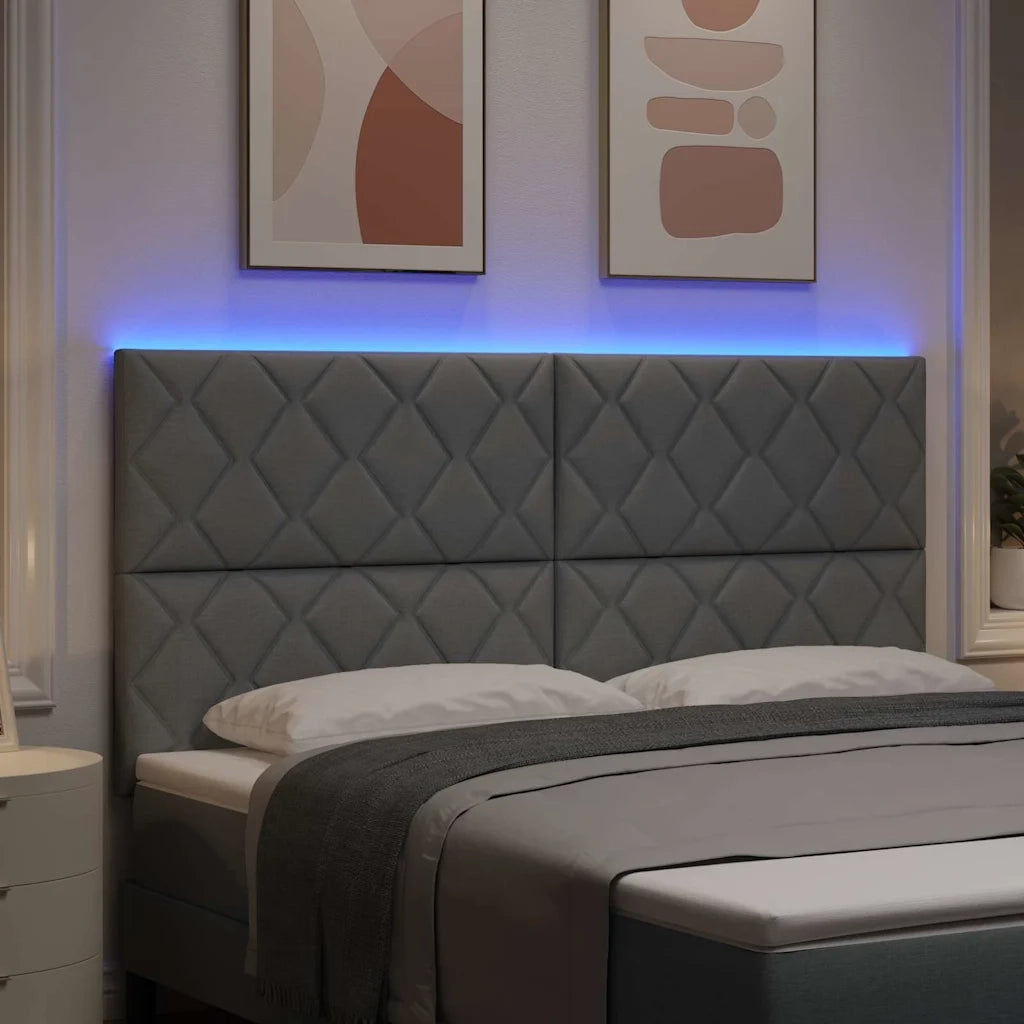 Testiera LED Grigio chiaro 180 cm Tessuto 3338540