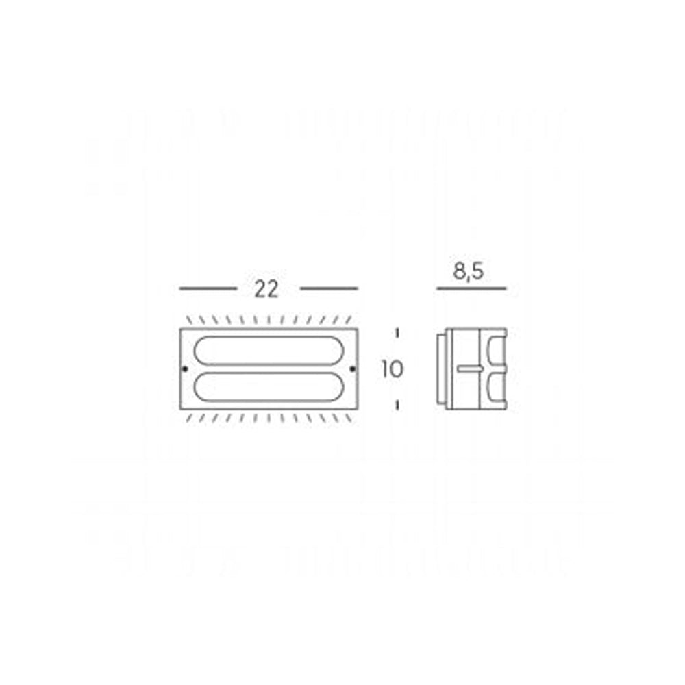 Applique Esterno Moderna Squba Alluminio E Materie Plastiche Grigio 1 Luce E27