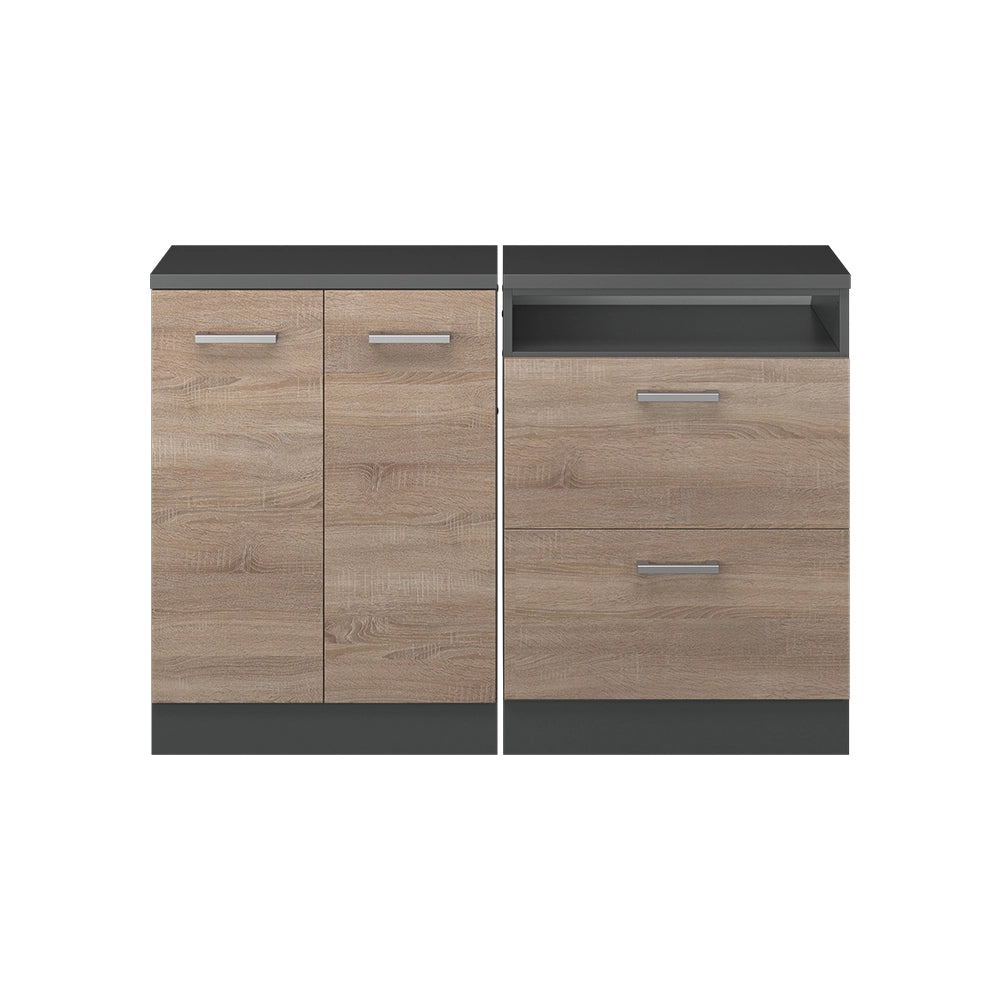 Set di mobili sottotetto Rion Sonoma/Antracite 120 cm Set di 2 carcasse armadio profondità 60 cm Vicco