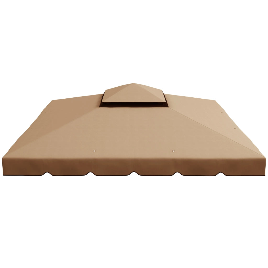 Tetto di Ricambio per Gazebo 3x3 m ¨C Xylo ¨C Beige con Doppio Tetto e 8 Fori di Drenaggio