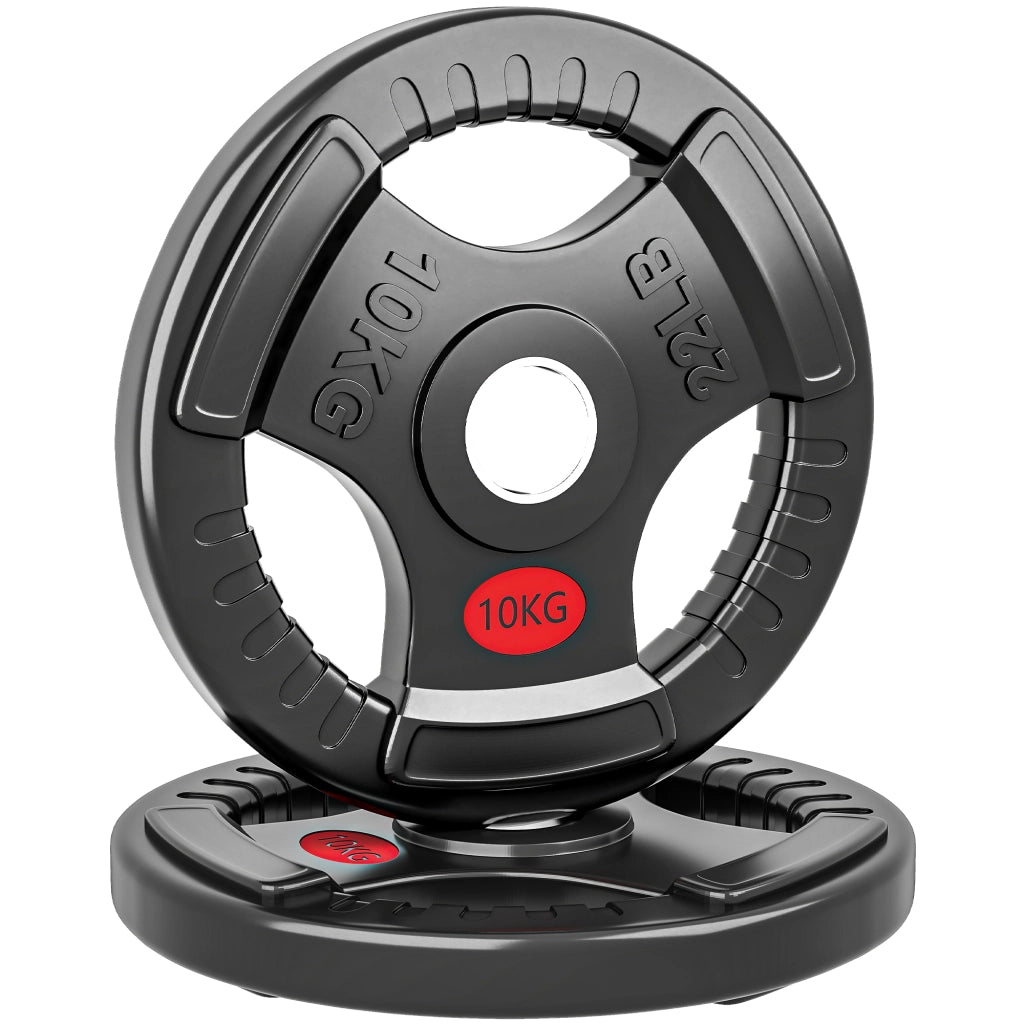 Dischi Pesi 20 kg ¨C zephmum ¨C 2 x 10 kg, 3 Maniglie, Nero