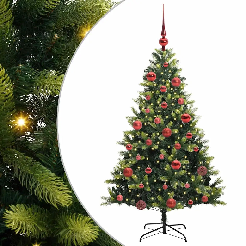 Albero di Natale Artificiale Pieghevole 150 LED Verde 150 cm 3395982