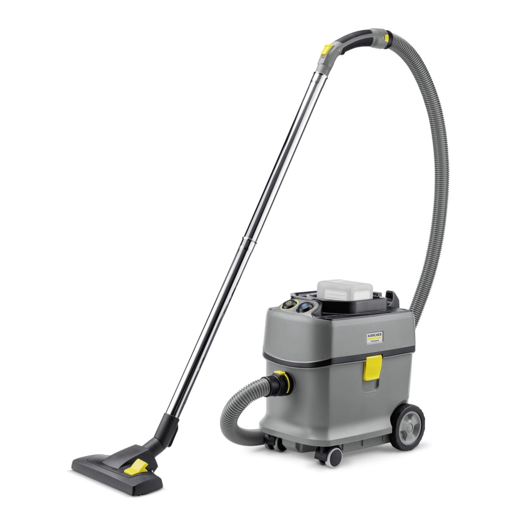 KARCHER Aspirapolvere Professionale a batteria T 15/1 Bp - Capacità del contenitore: 15 l - Materiale vano di raccolta: Plastica con materiale riciclato  - Rumorosità: 57 dB(A)
