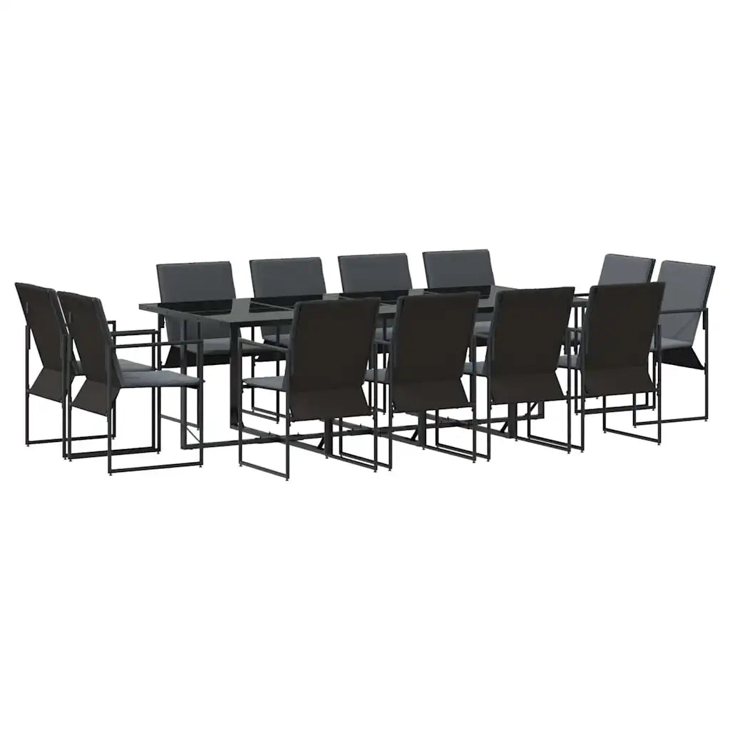 Set da Pranzo per Giardino 13 pcs Nero Acciaio 3335870