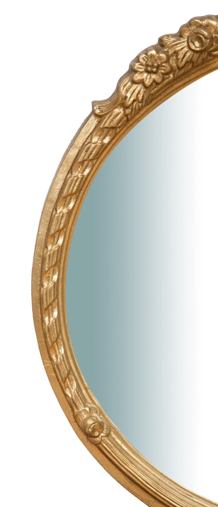 Biscottini SPECCHIERA DA PARETE VERTICALE/ORIZZONTALE IN LEGNO FINITURA FOGLIA ORO ANTICATO L40XPR4XH45 cm Made in Italy