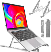 Regolabaricatore per laptop - 9 posizioni - Alluminio - Antiscivolo - Portatile - Scambio di calore - Compatibile con MacBook Pro Air Lenovo Dell Tablet Book