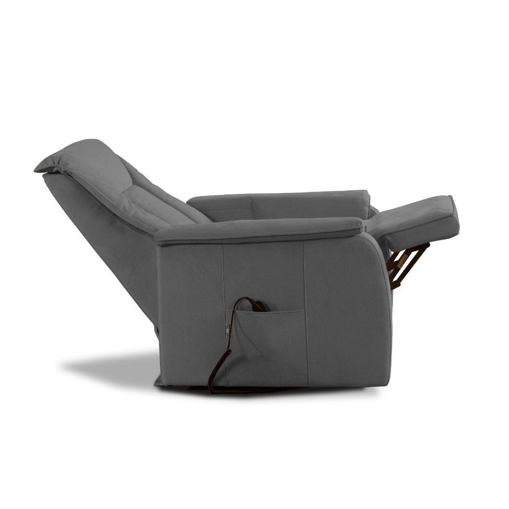 Poltrona Alzapersona Elettrica 2 Motori 82x108x84 cm Baila in Microfibra Dispositivo Medico 1 Grigio Scuro