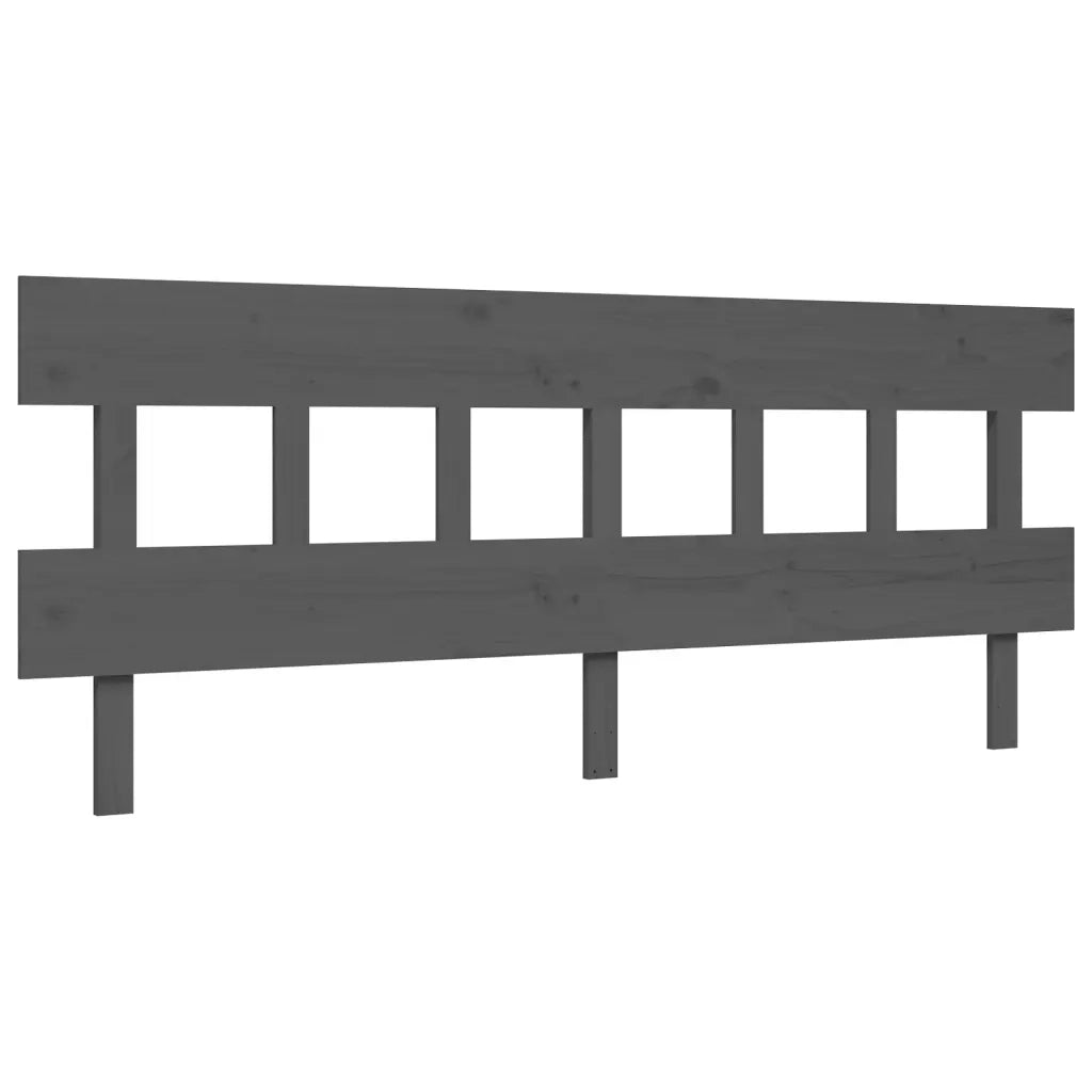 Giroletto con Testiera Grigio 200x200 cm in Legno Massello 3195178
