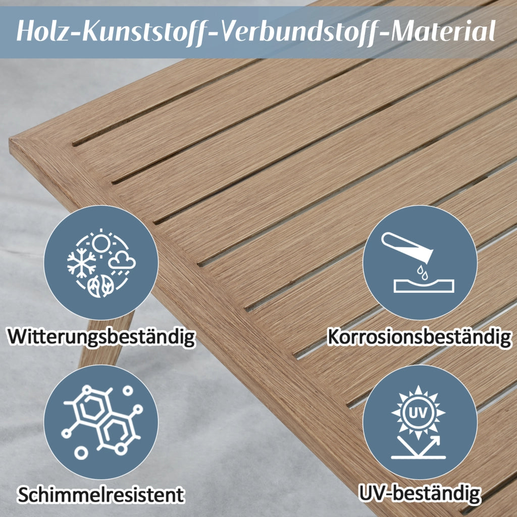 Set Divano da Giardino con Tavolo ¨C MINIMAL ¨C Tessuto Olefin, Beige e Nero