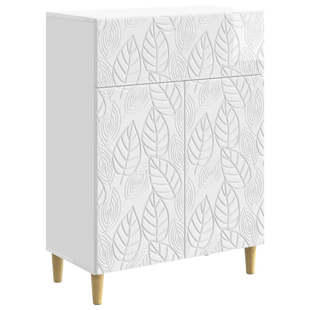 Credenza Bianco Lucido 66 x 34,5 x 90 cm Legno ingegnerizzato 895099