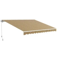 Tenda da Sole per Esterno Avvolgibile a Bracci con Apertura a Manovella, 350x250 cm, Giallo