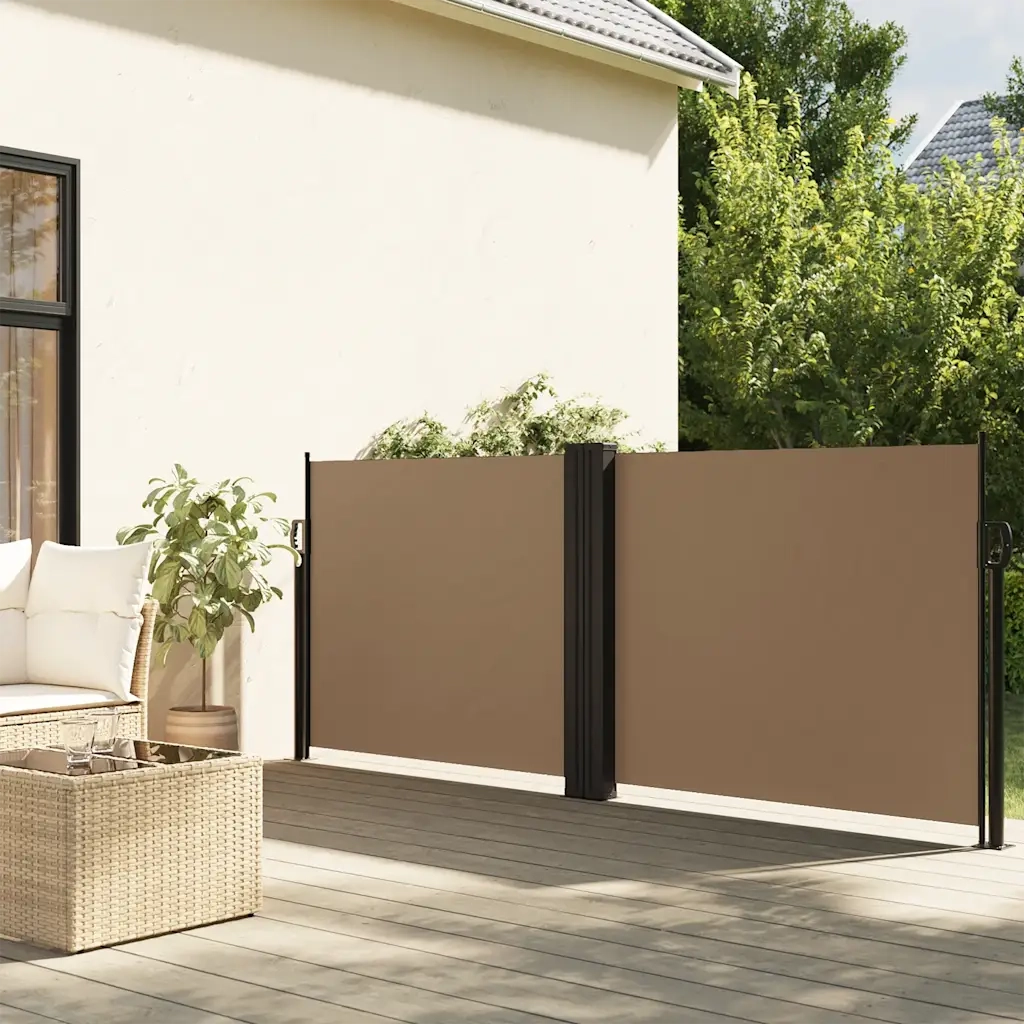 Tenda da Sole Laterale Retrattile Tortora 100x600 cm 4004589