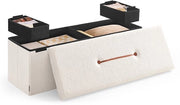 Sedia da Soggiorno - Ottomana - 131L Capacità - Bianco - 38 cm x 110 cm x 38 cm
