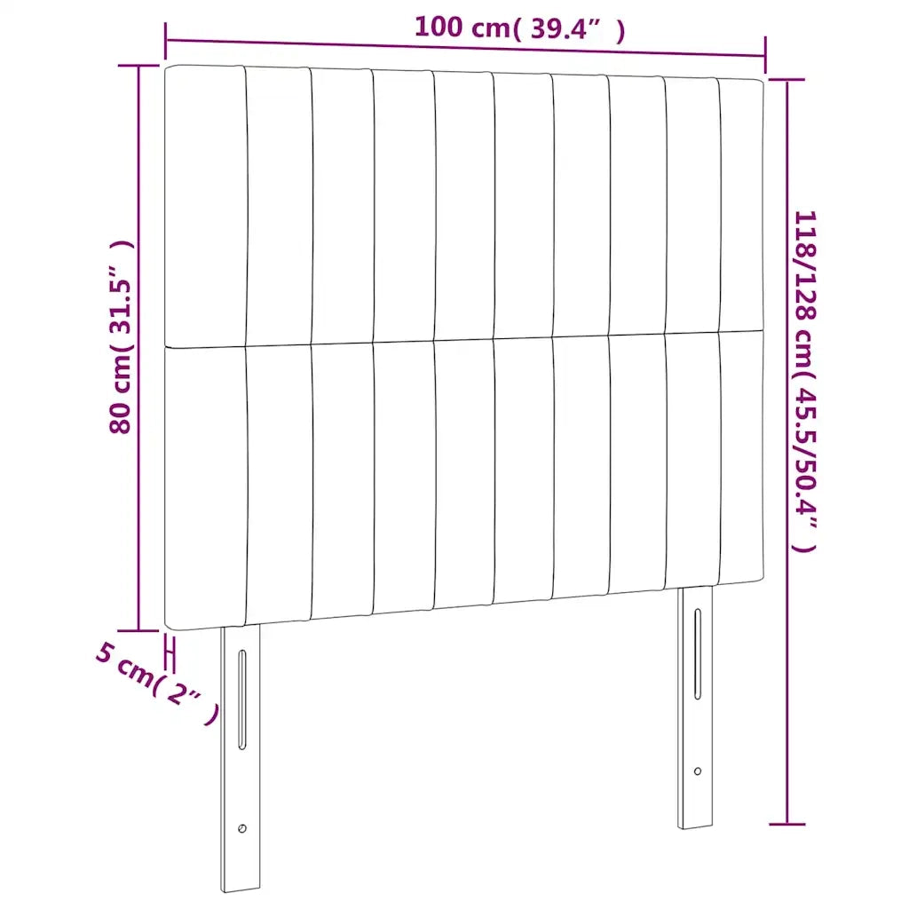 Testiera a LED Verde Scuro 100x5x118/128cm in Velluto 3122707