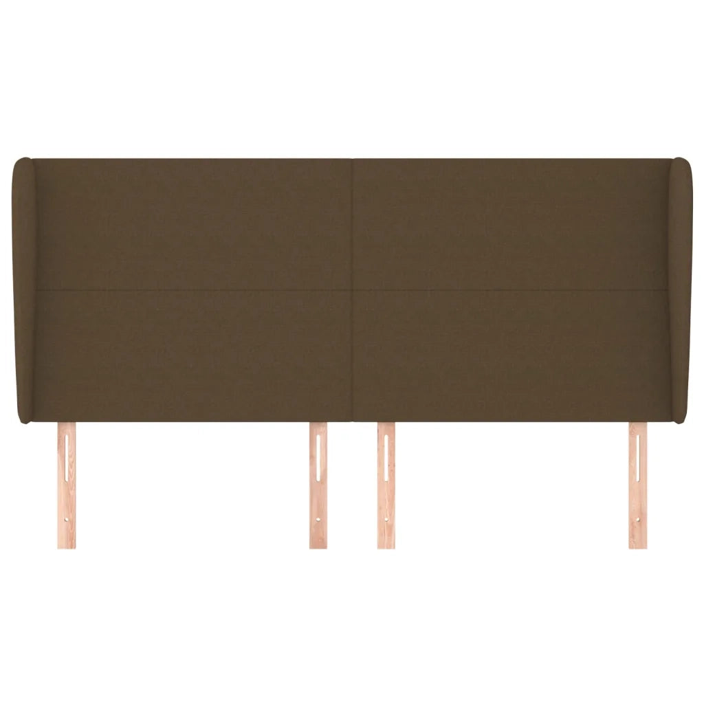Testiera ad Orecchio Marrone Scuro 183x23x118/128 cm in Tessuto 3117693