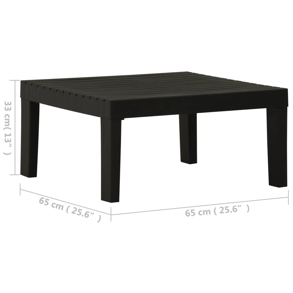 Tavolino da Salotto-Tavolino da soggiorno-Tavolo per Giardino in Plastica Grigio