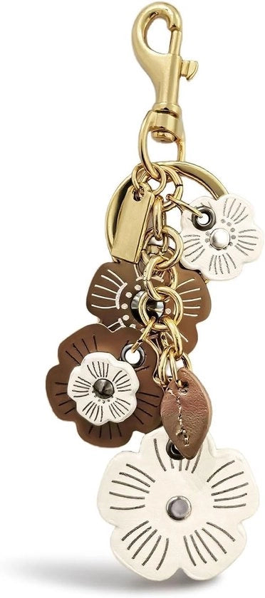 Sostituzione Portachiave con Stile Retro, Portachiave per Borsa e Portachiave in Pelle, Accessori Unici per Donne con Disegno di Fiori