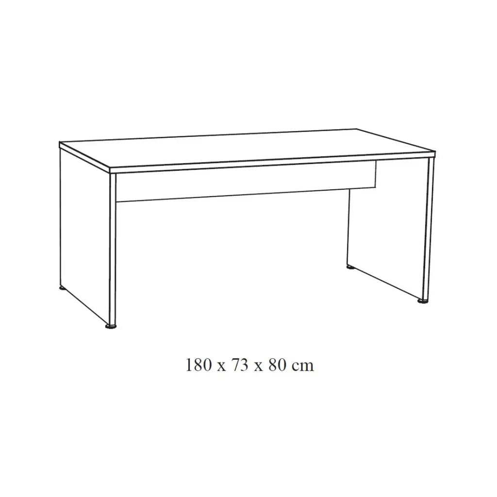 Scrivania professionale YUKON – 180 cm rovere grezzo – Grande scrivania design e robusta