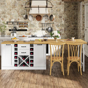 Isola cucina girevole 360° con contenitori, bianca