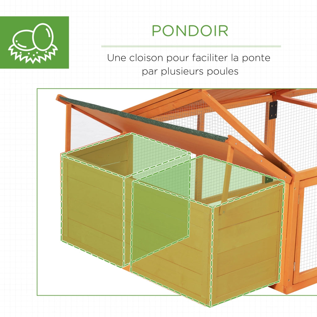 Polladio con nido per 4-8 galline ¨C zephmum ¨C arancione 240x112.5x76 cm