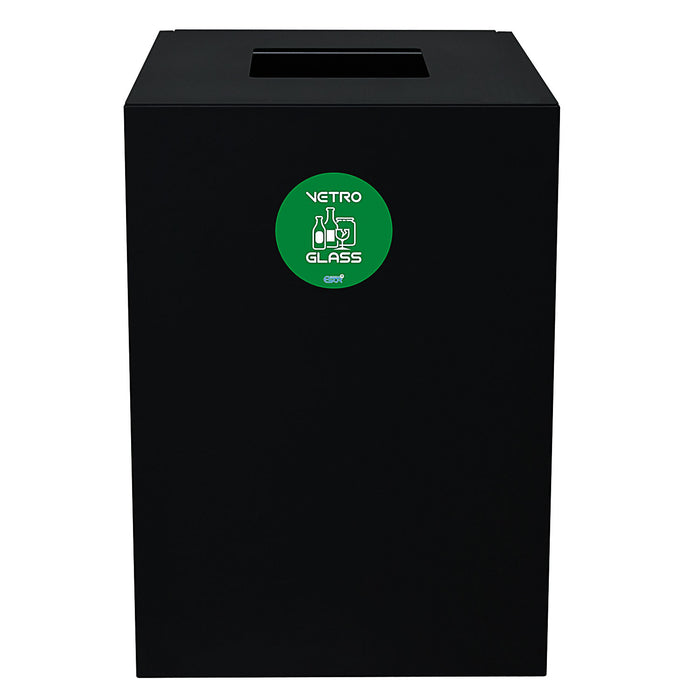 Contenitore per Raccolta Differenziata Capacità 100 L con Etichette 45x50x80 cm in Acciaio Verniciato Antracite