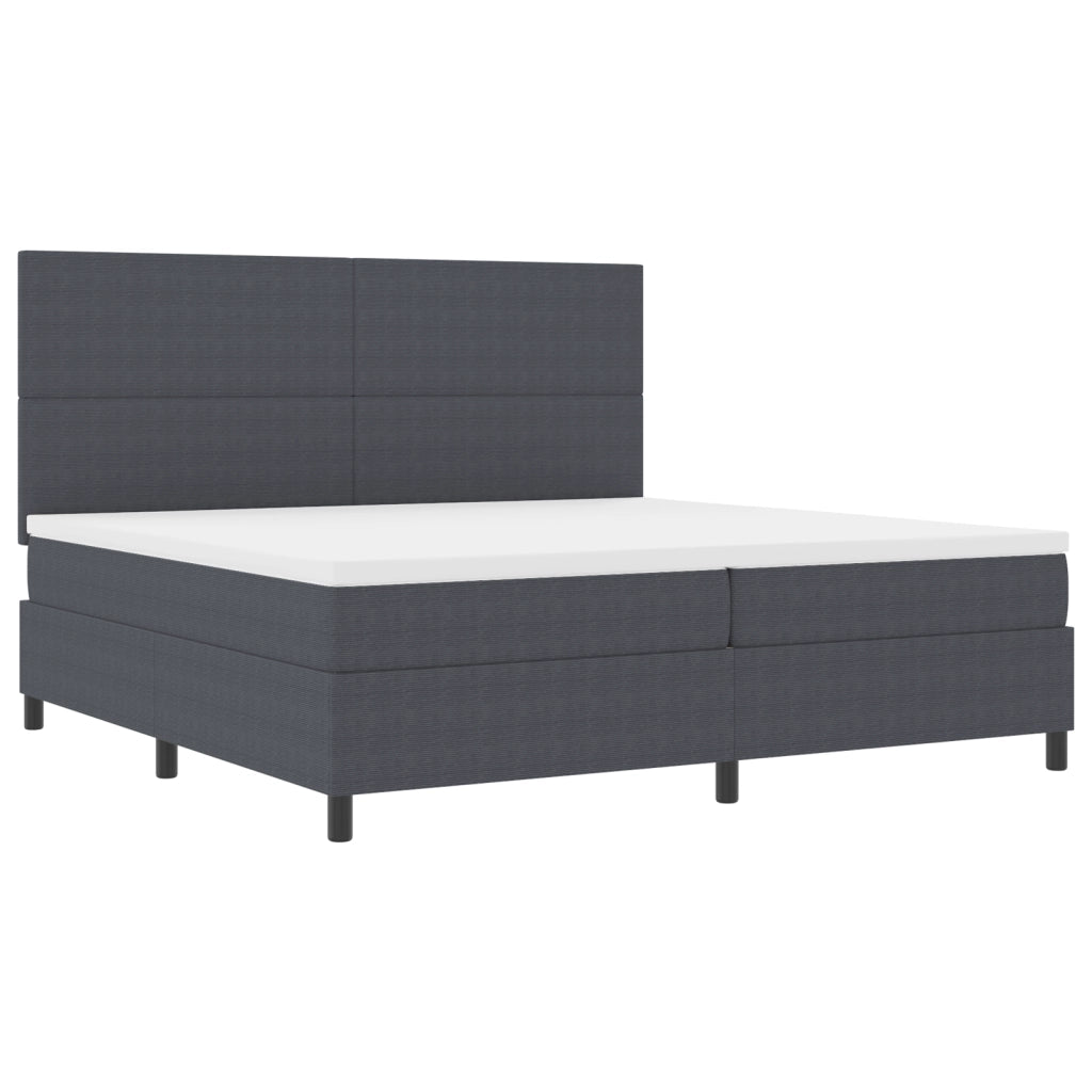 Letto con Rete a Molle con Materasso&LED Grigio Scuro 200x200 cm Tessuto a coste